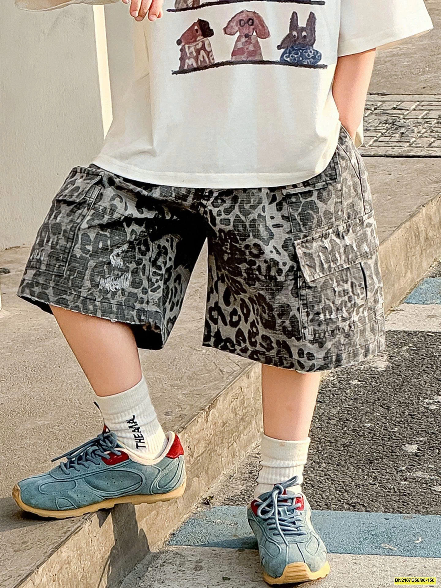 SÉT ÁO THUN CÚN  MIX QUẦN SHORT DA BÁO