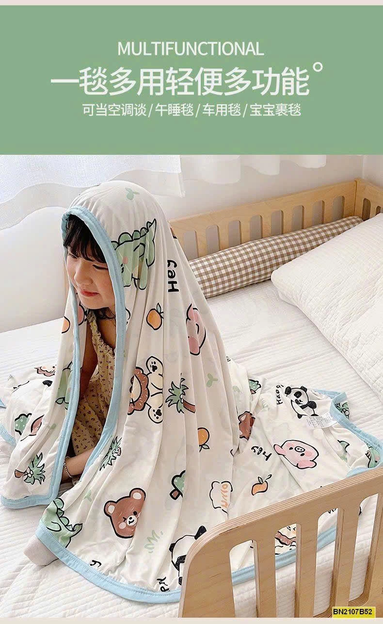 CHĂN HÈ ĐIỀU HÒA COTTON LẠNH CHO BÉ