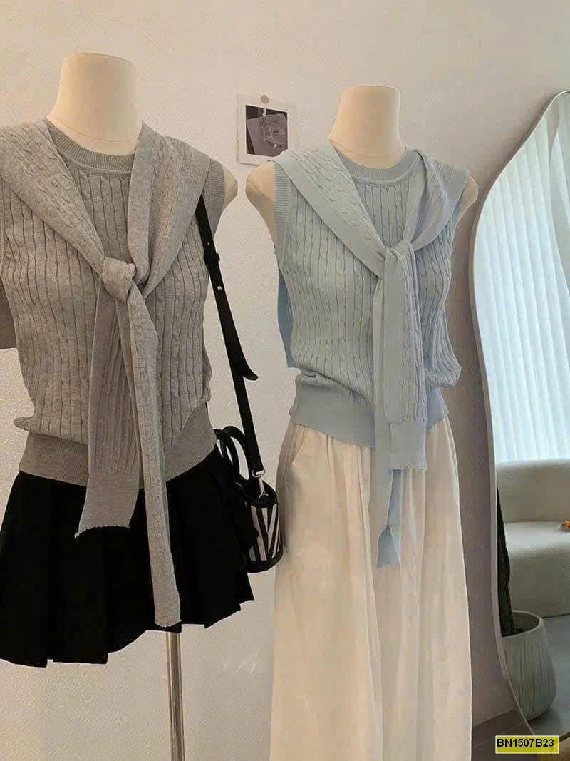 ÁO LEN DỆT BA LỖ KÈM KHĂN