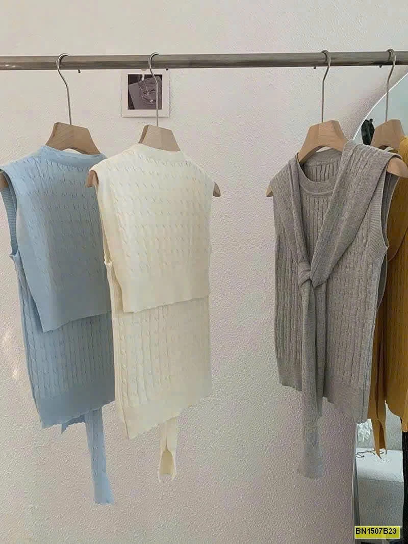 ÁO LEN DỆT BA LỖ KÈM KHĂN