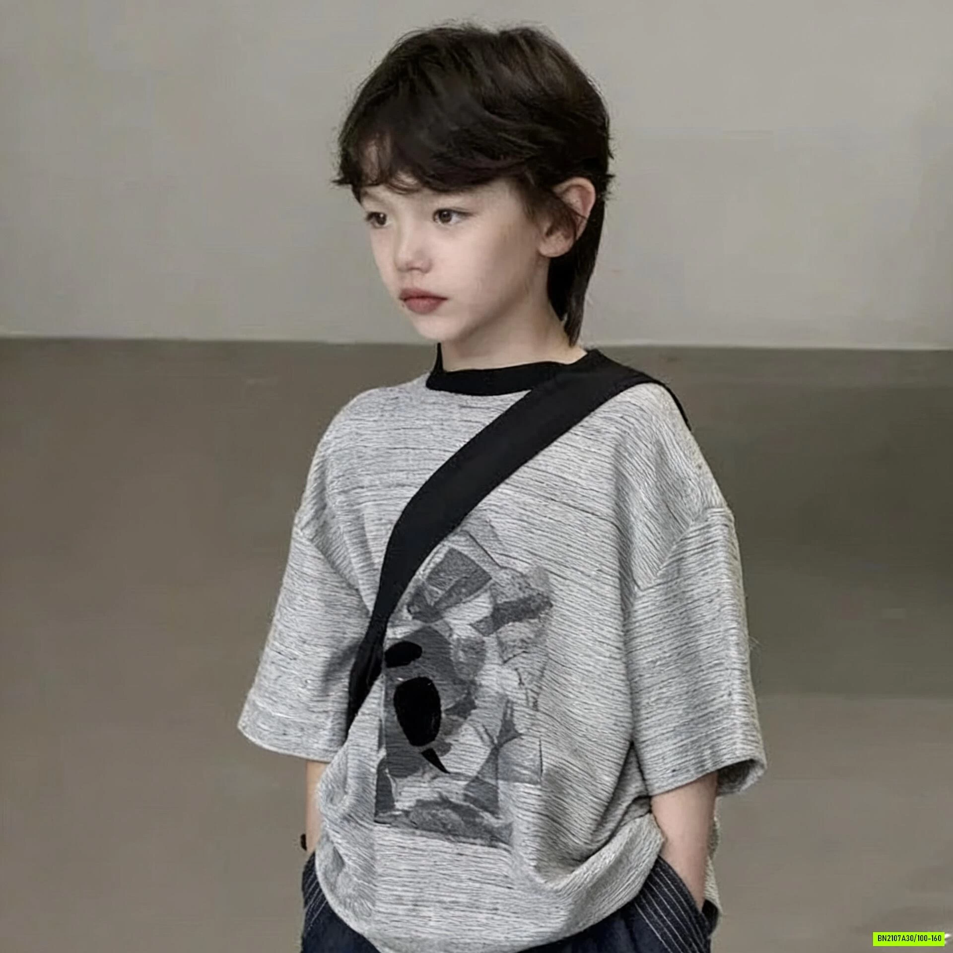 ÁO THUN XÁM KẺ NHỎ