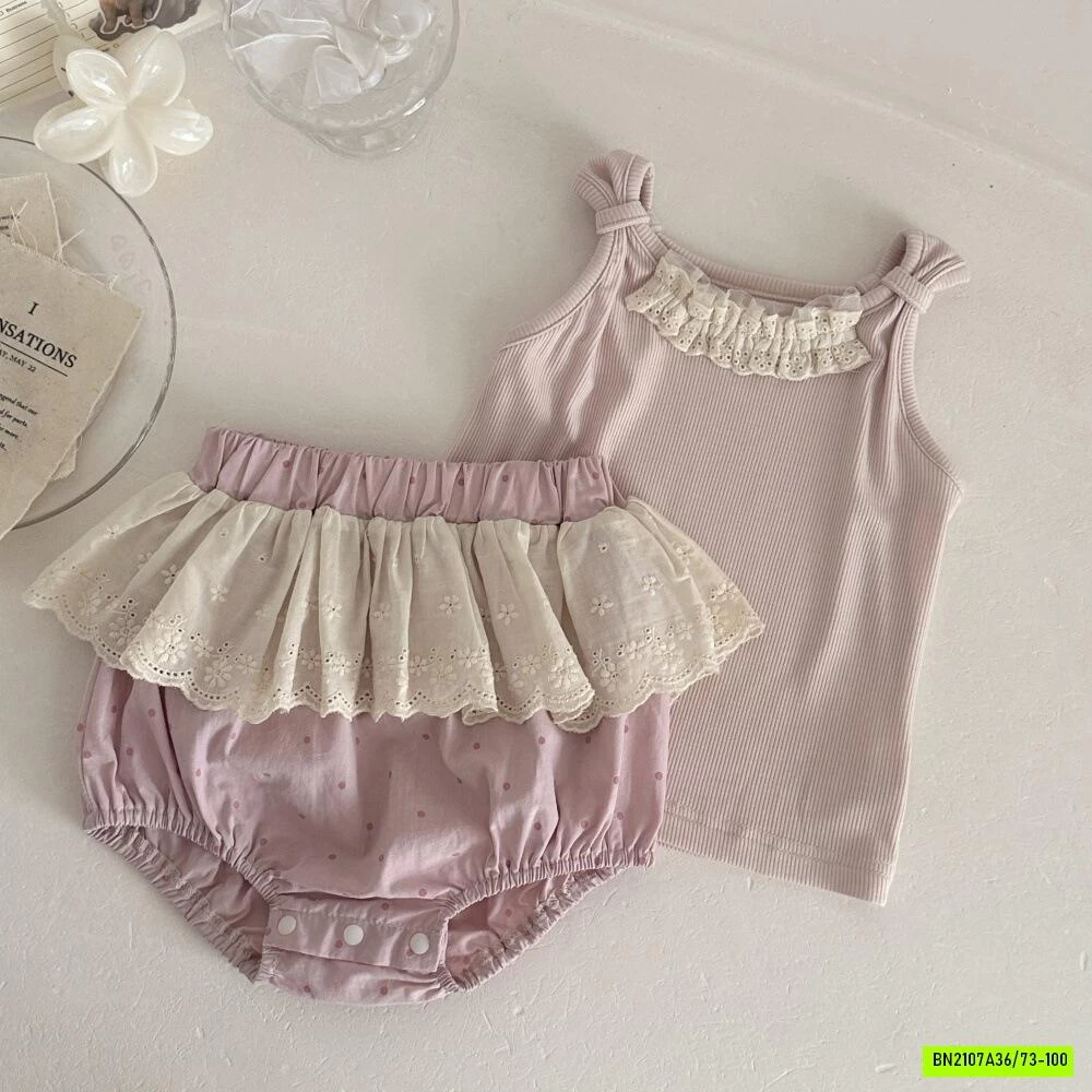 SÉT ÁO GÂN QUẦN BÍ PHỐI REN SZ NHÍ