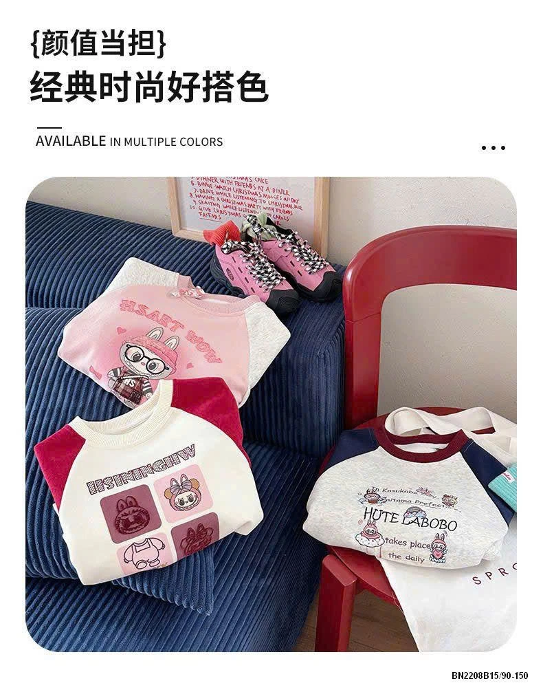 ÁO NỈ LABUBU PHỐI MÀU TAY