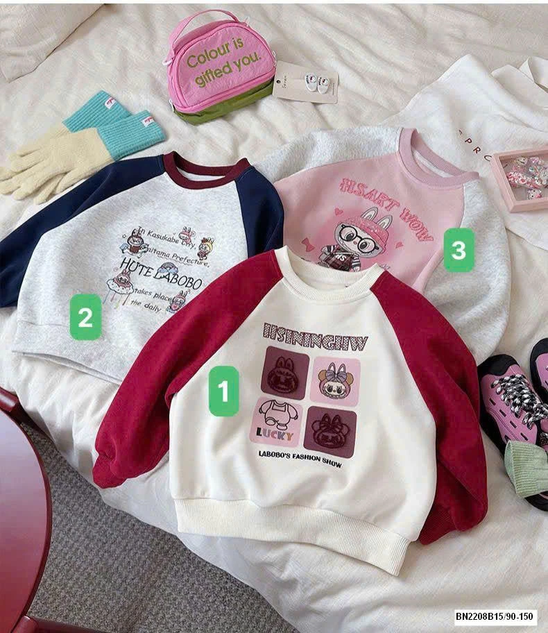 ÁO NỈ LABUBU PHỐI MÀU TAY