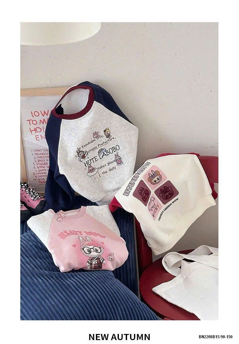 ÁO NỈ LABUBU PHỐI MÀU TAY