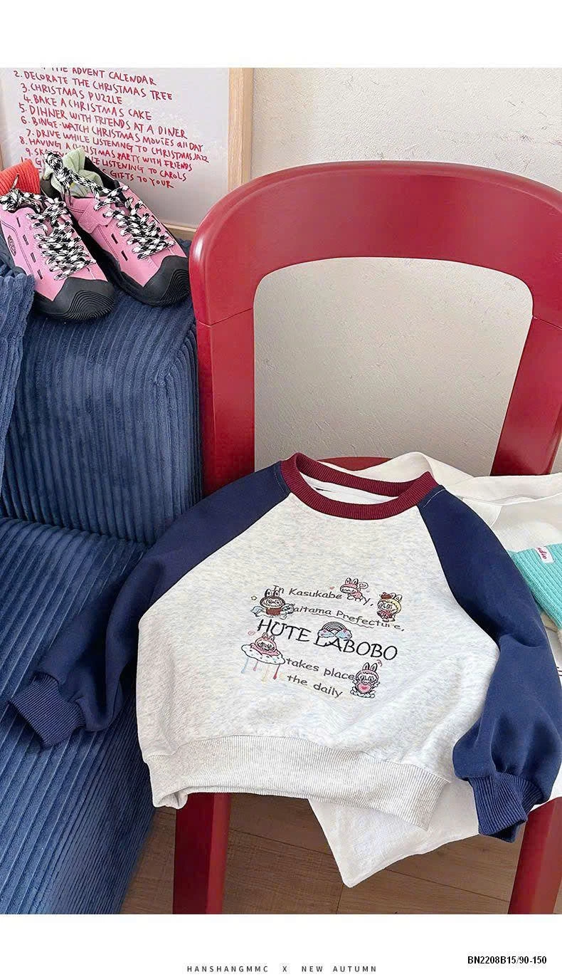 ÁO NỈ LABUBU PHỐI MÀU TAY