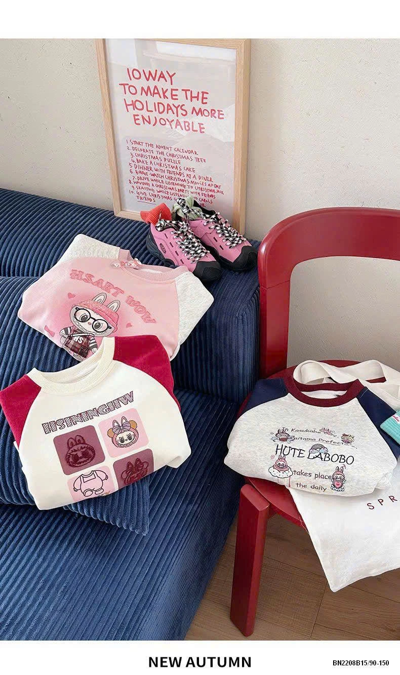 ÁO NỈ LABUBU PHỐI MÀU TAY