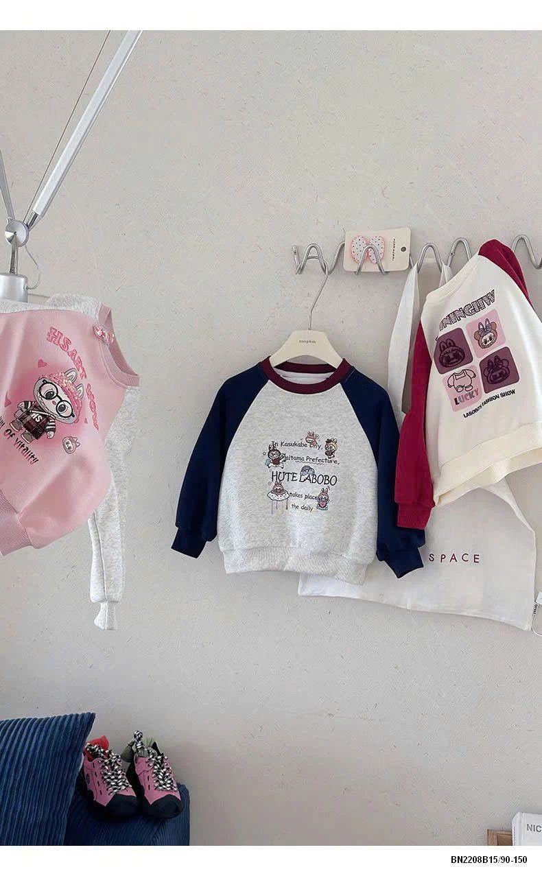 ÁO NỈ LABUBU PHỐI MÀU TAY