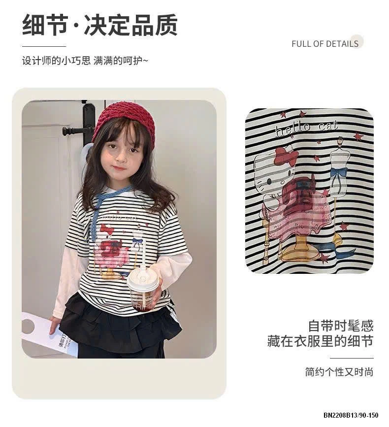 ÁO THUN PHỐI TAY KẺ