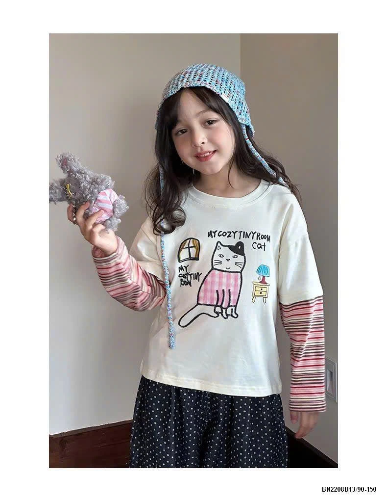 ÁO THUN PHỐI TAY KẺ