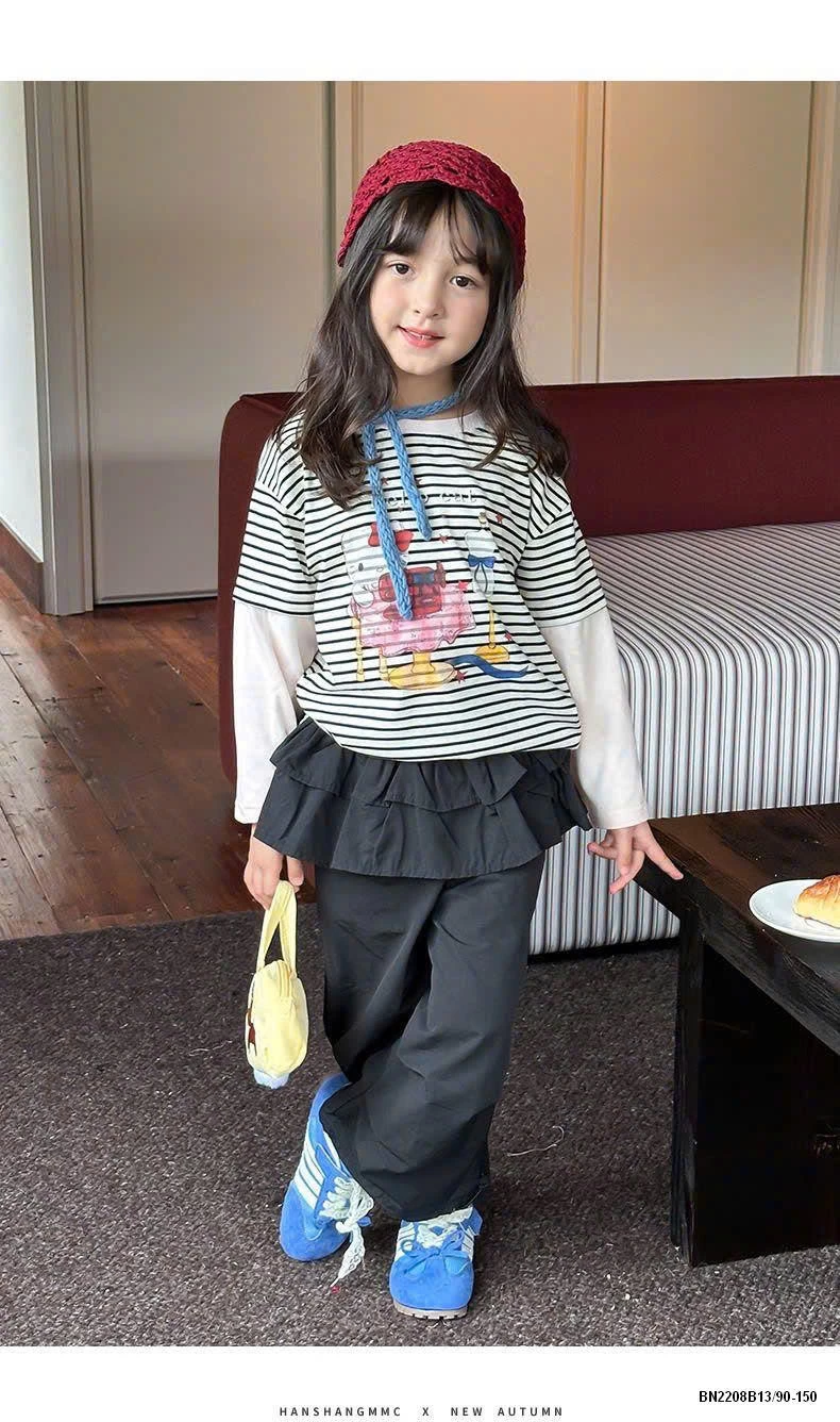 ÁO THUN PHỐI TAY KẺ