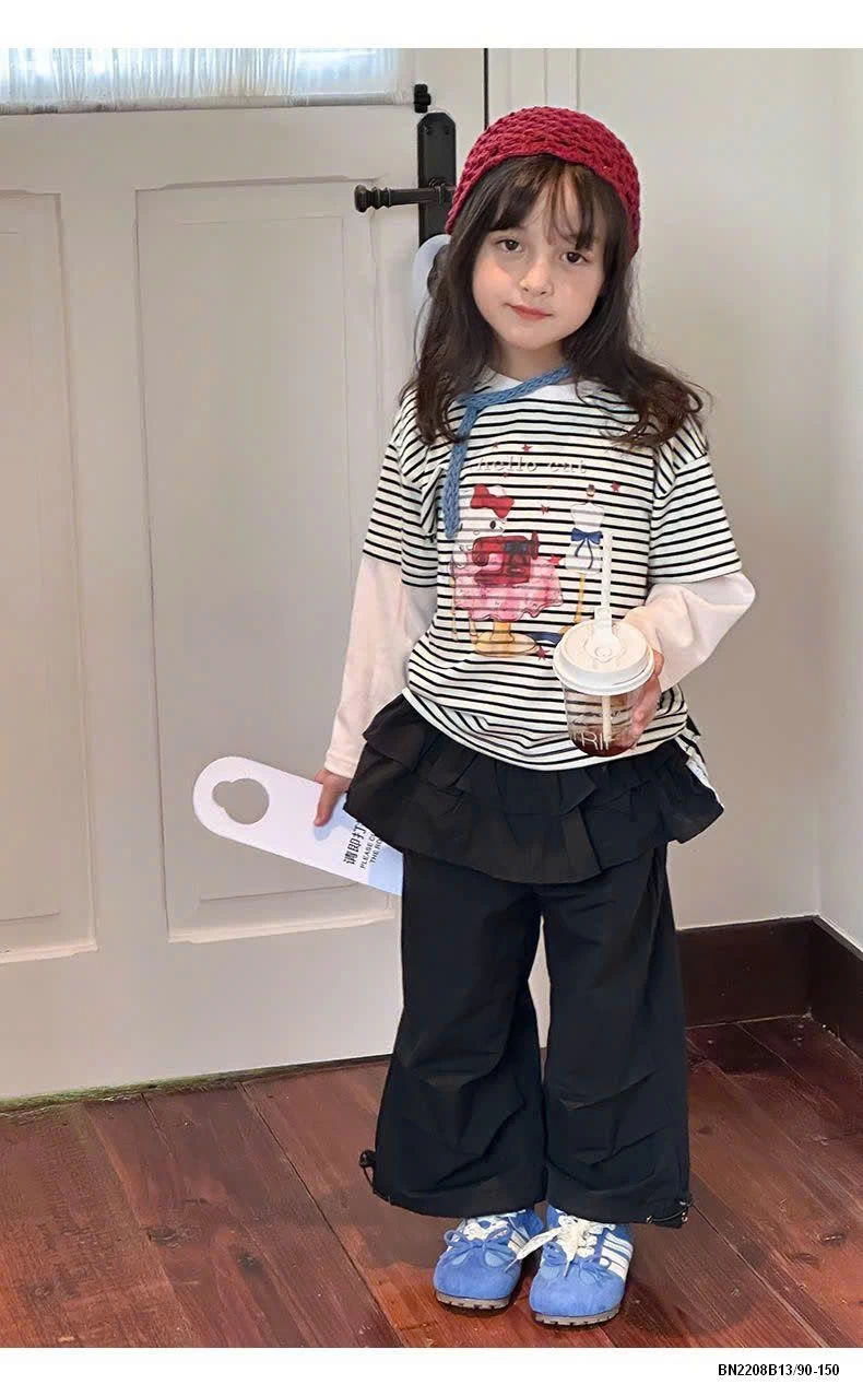 ÁO THUN PHỐI TAY KẺ