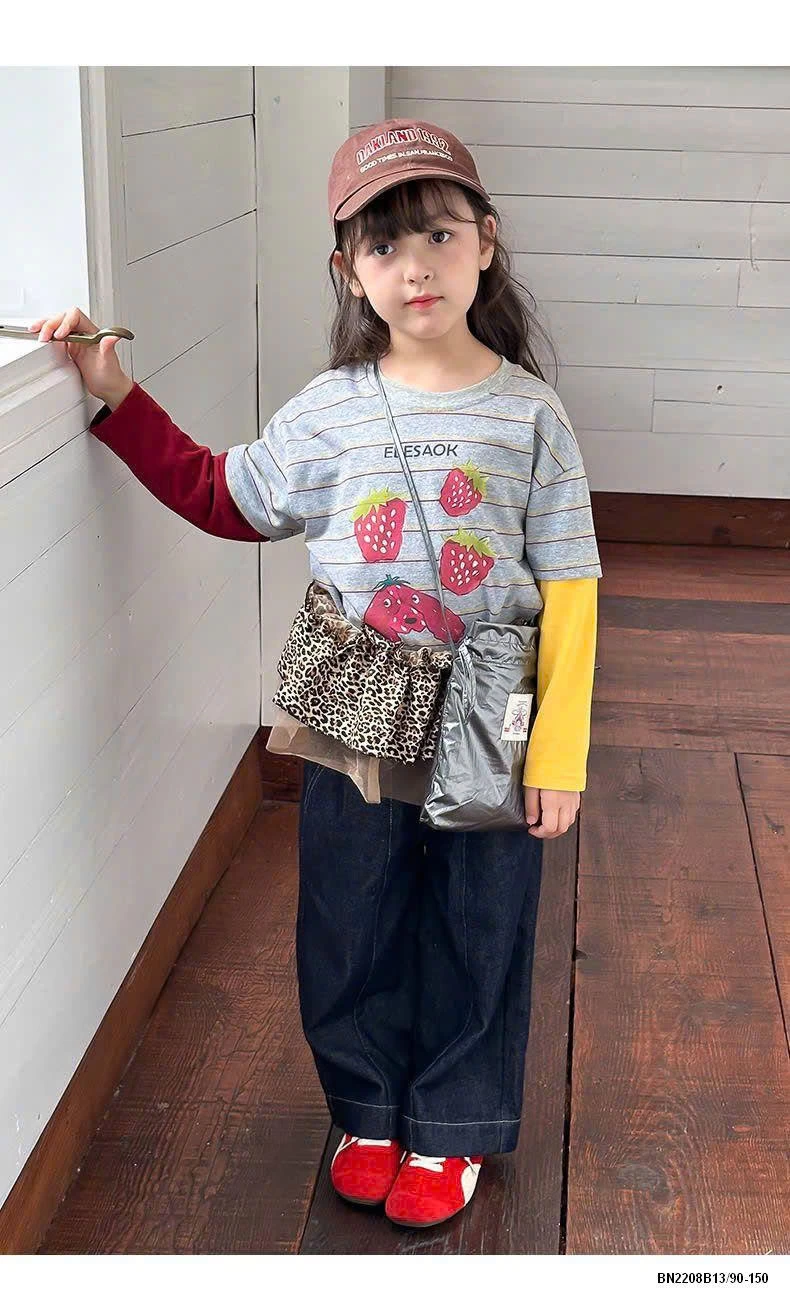 ÁO THUN PHỐI TAY KẺ