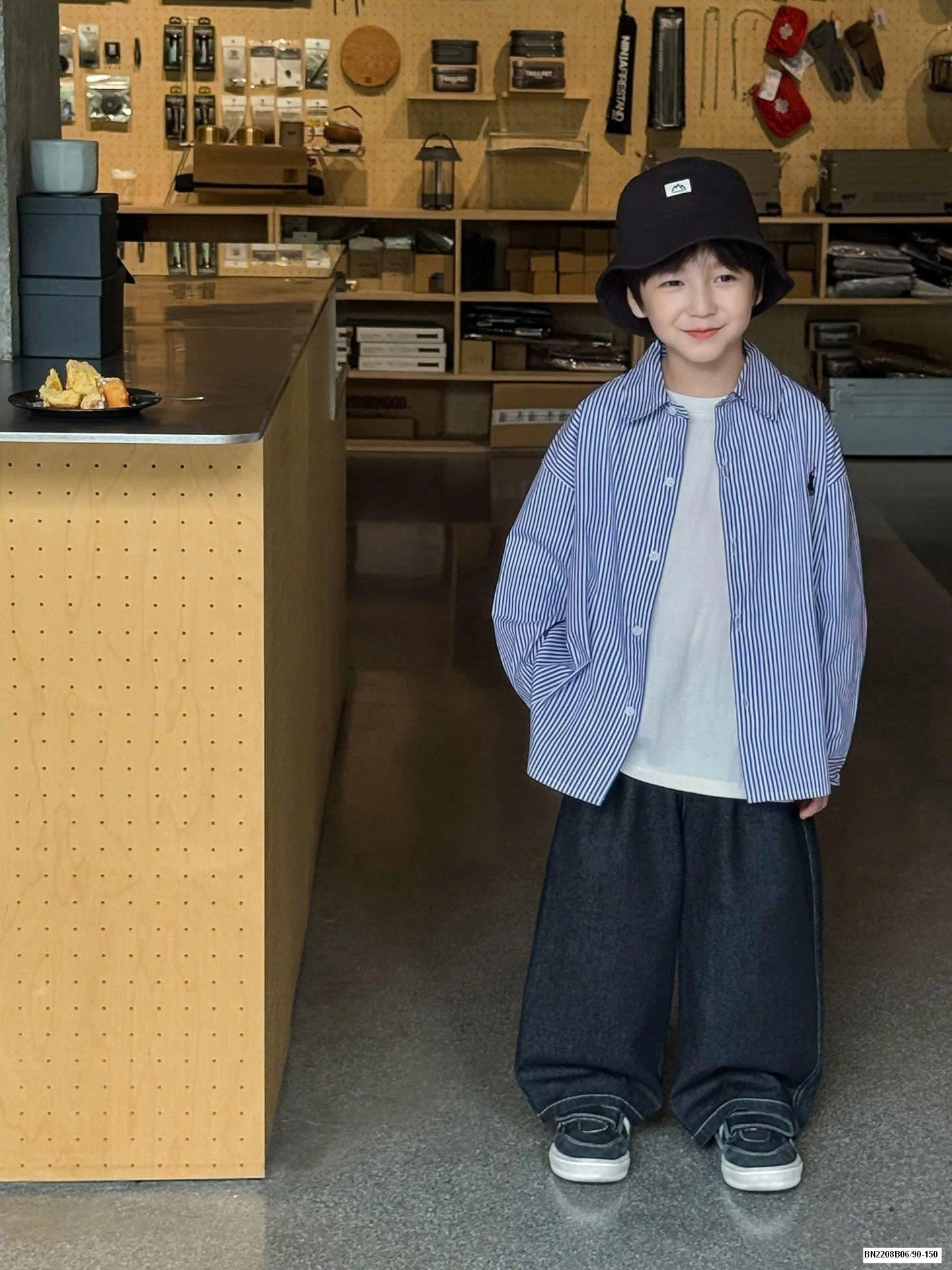 SET ÁO SƠ MI XANH MIX QUẦN JEAN A.O.A KIDS