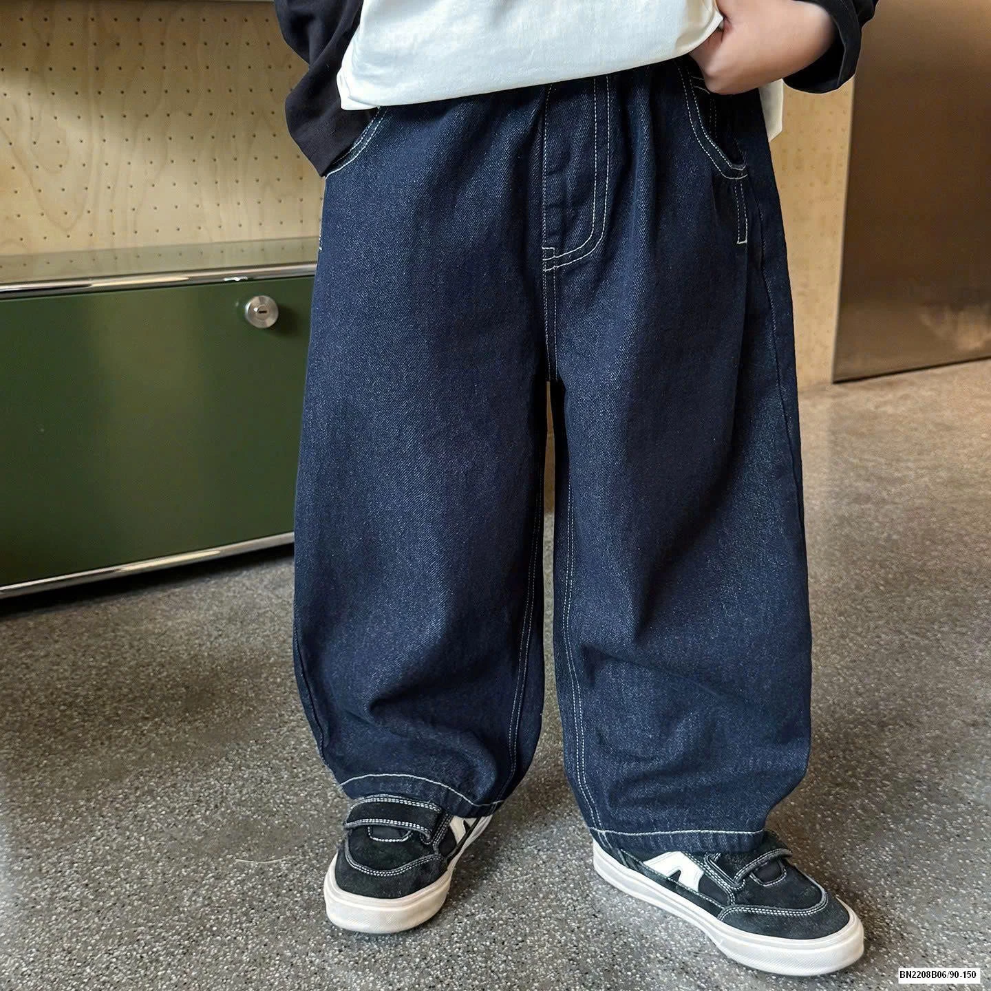 SET ÁO SƠ MI XANH MIX QUẦN JEAN A.O.A KIDS