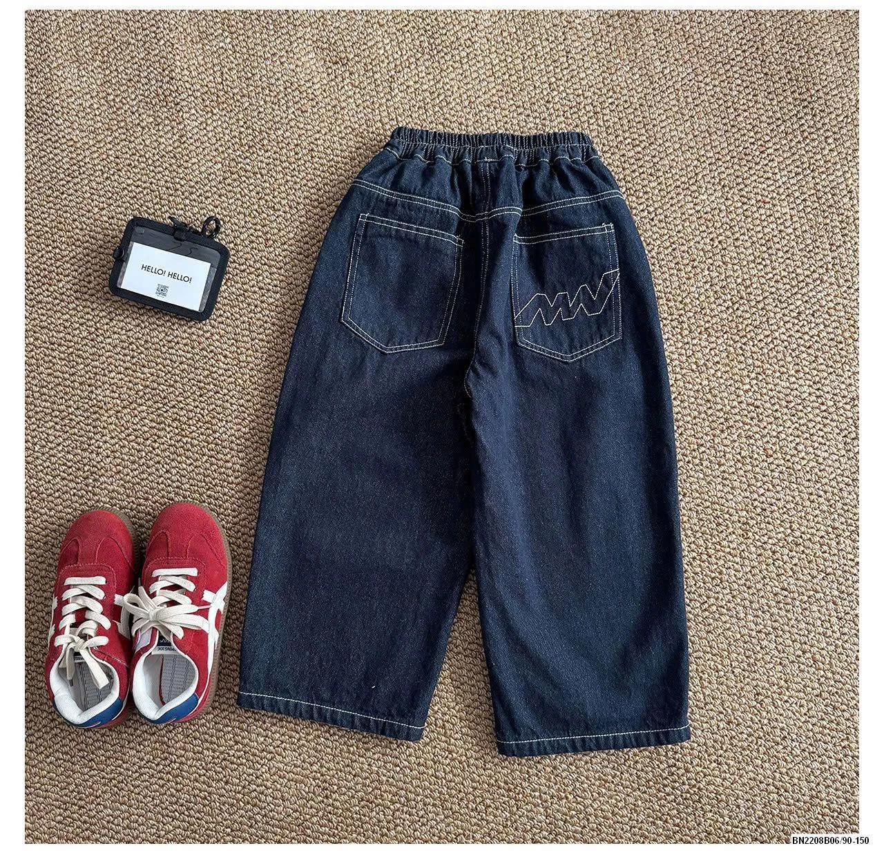 SET ÁO SƠ MI XANH MIX QUẦN JEAN A.O.A KIDS