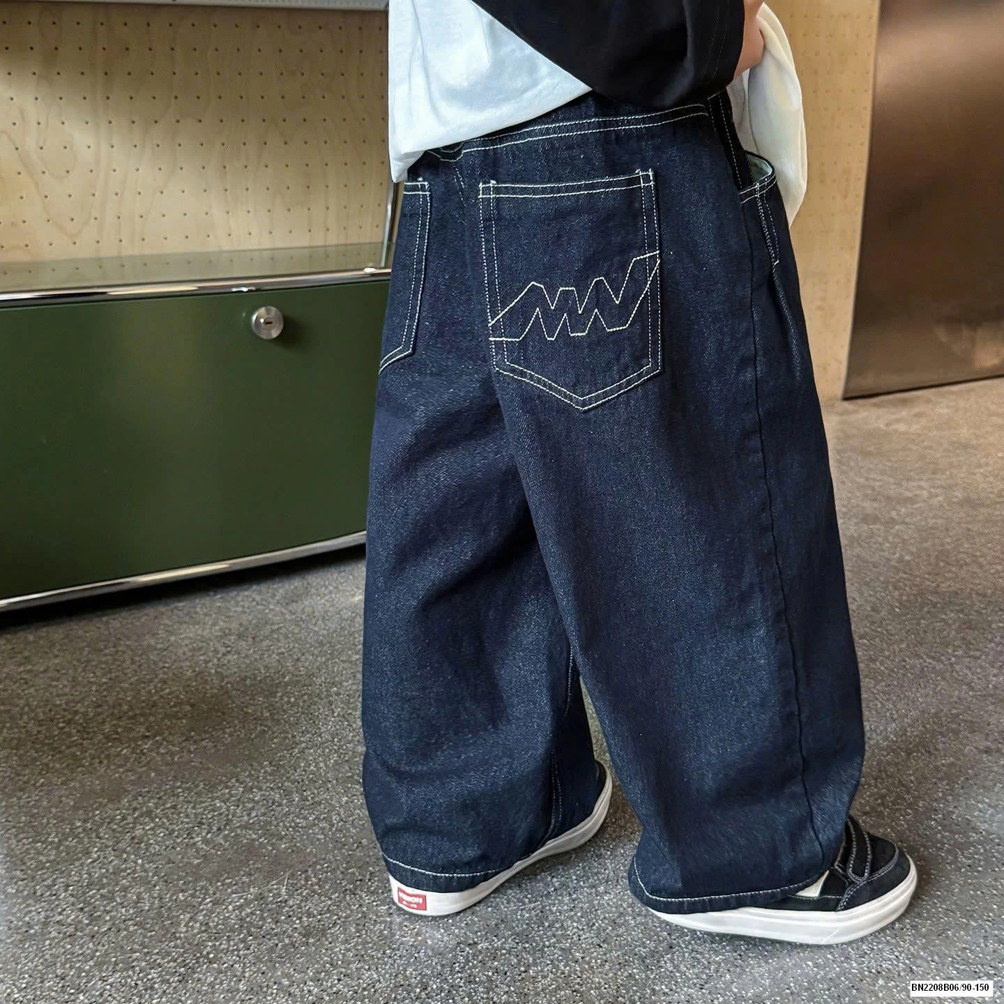 SET ÁO SƠ MI XANH MIX QUẦN JEAN A.O.A KIDS