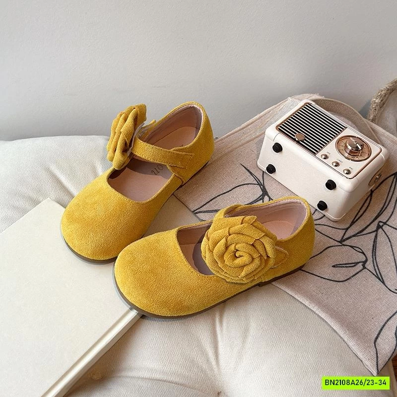 GIÀY DA LỘN QUAI HOA HỒNG