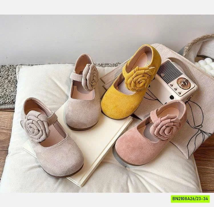 GIÀY DA LỘN QUAI HOA HỒNG