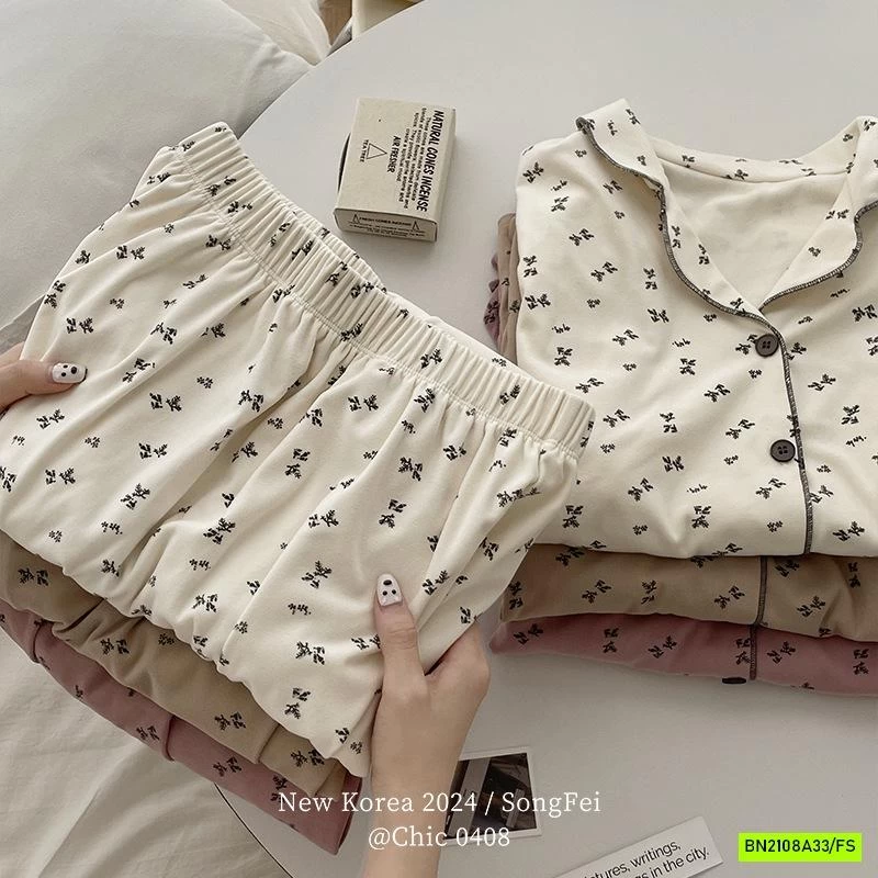 PIZAMA COTTON HOA NHÍ NỘI ĐỊA