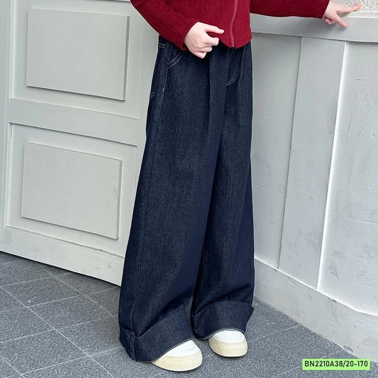 KHOÁC LEN ĐỎ MIX DENIM SUÔNG