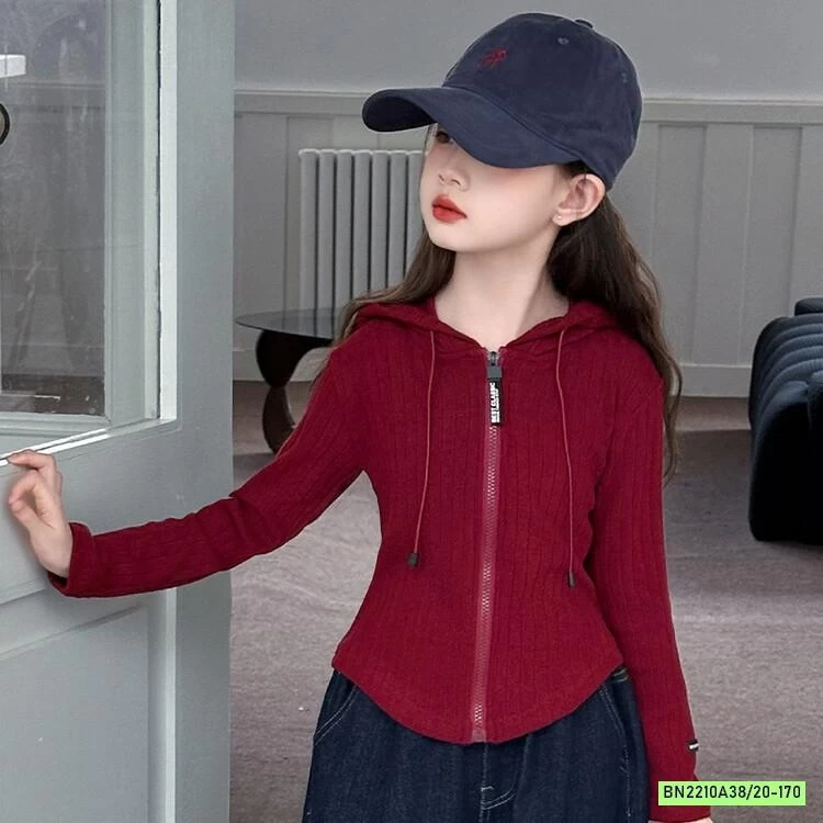 KHOÁC LEN ĐỎ MIX DENIM SUÔNG