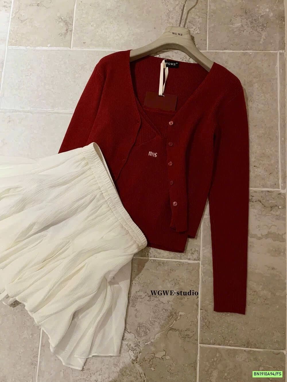 SÉT ÁO 3 LỖ+CARDIGAN WGWE7581