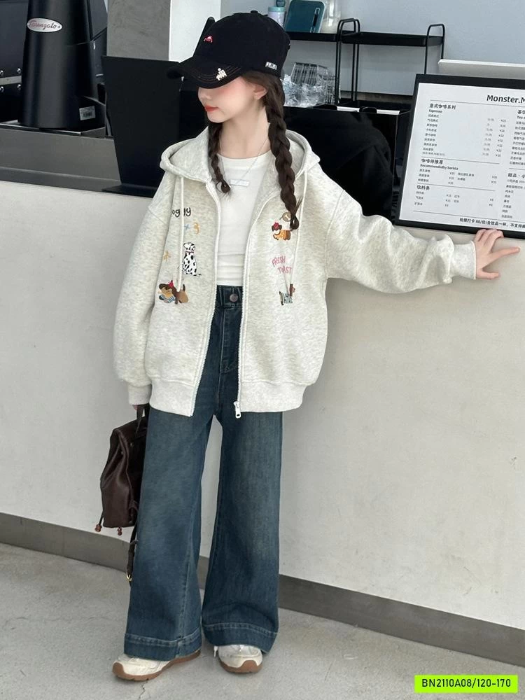 KHOÁC NỈ HÌNH CÚN BÉ GÁI