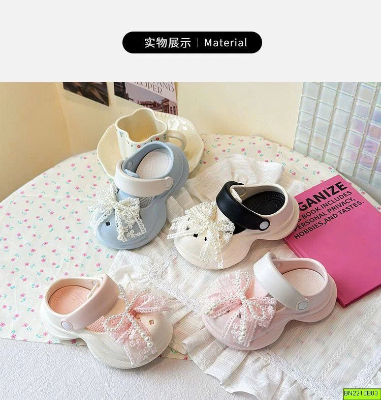 DÉP CROCS NƠ REN ĐÍNH NGỌC CHO BÉ