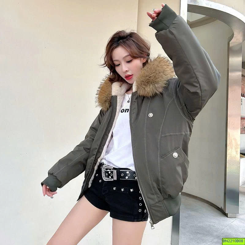 ÁO BOMBER CHỈ NỔI LÓT LÔNG CỪU MÙA ĐÔNG