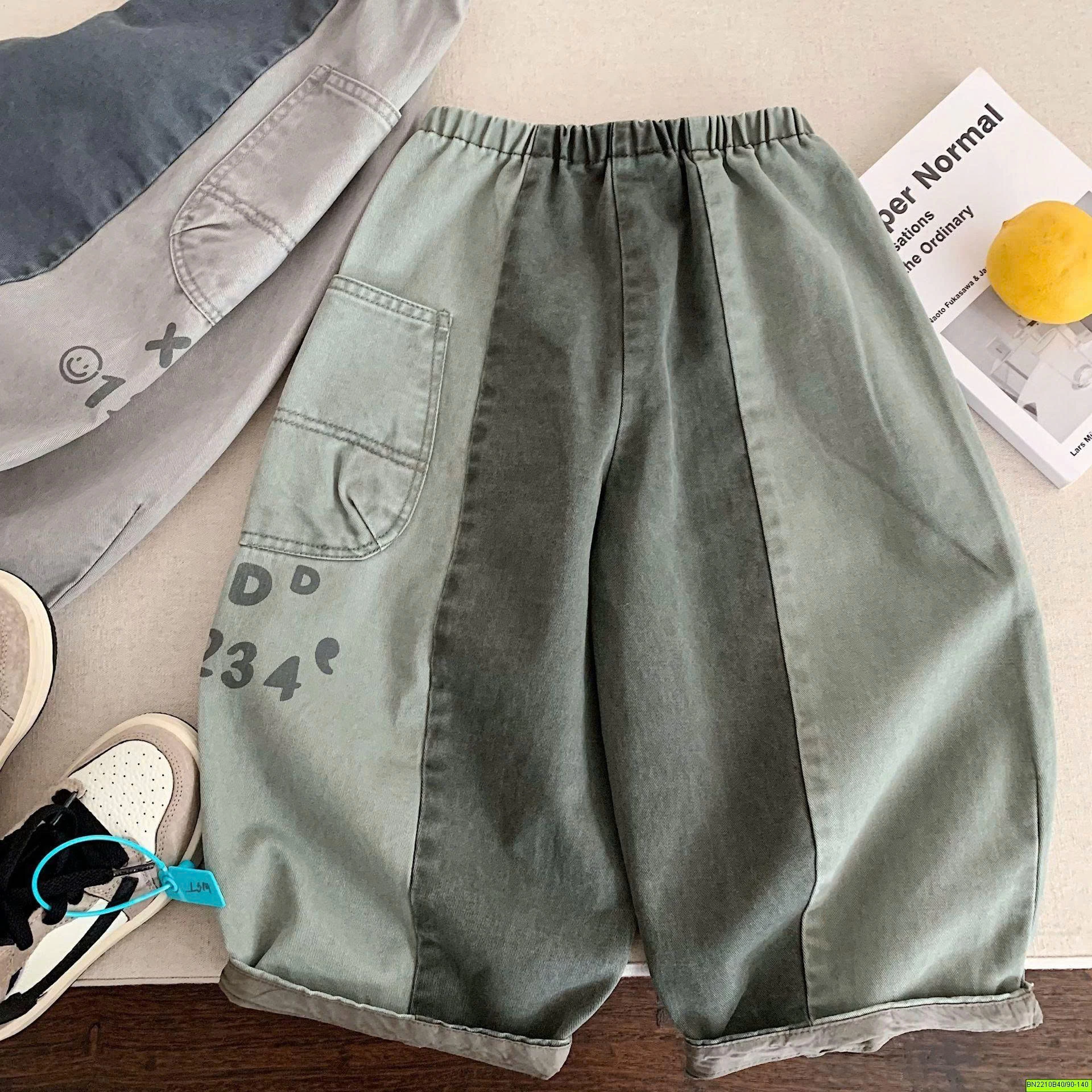QUẦN BAGY PHỐI MÀU VÁ GỐI THỜI TRANG