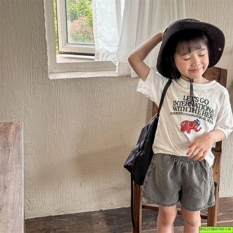 ( ADBABY ) ÁO THUN TRẮNG CON VOI