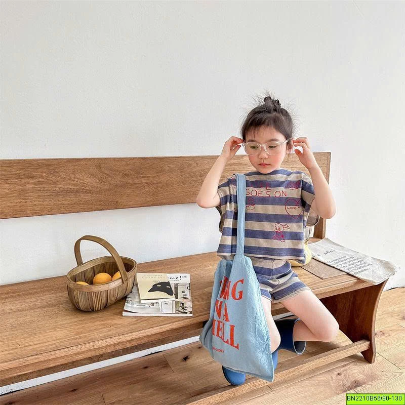 ( ADBABY ) BỘ THUN DỆT HẠT NA KẺ NGANG