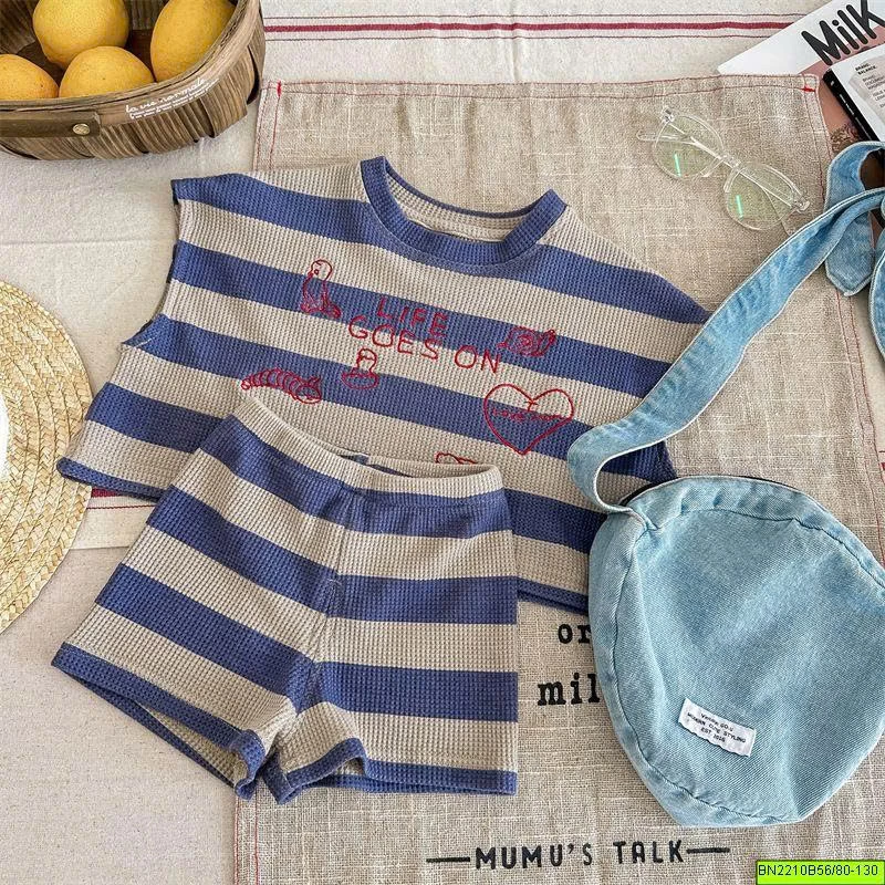 ( ADBABY ) BỘ THUN DỆT HẠT NA KẺ NGANG
