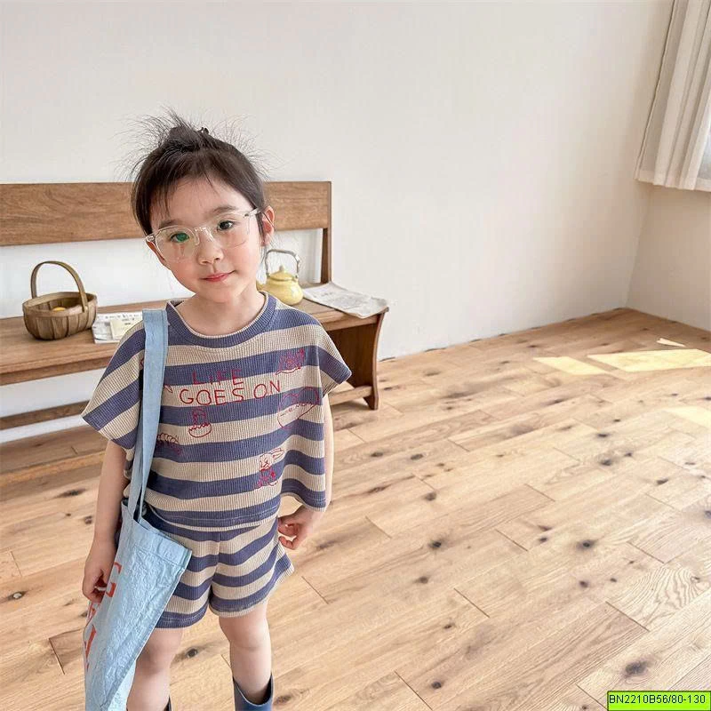 ( ADBABY ) BỘ THUN DỆT HẠT NA KẺ NGANG