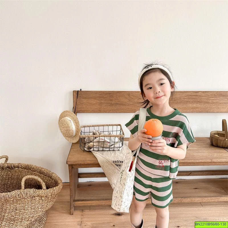 ( ADBABY ) BỘ THUN DỆT HẠT NA KẺ NGANG