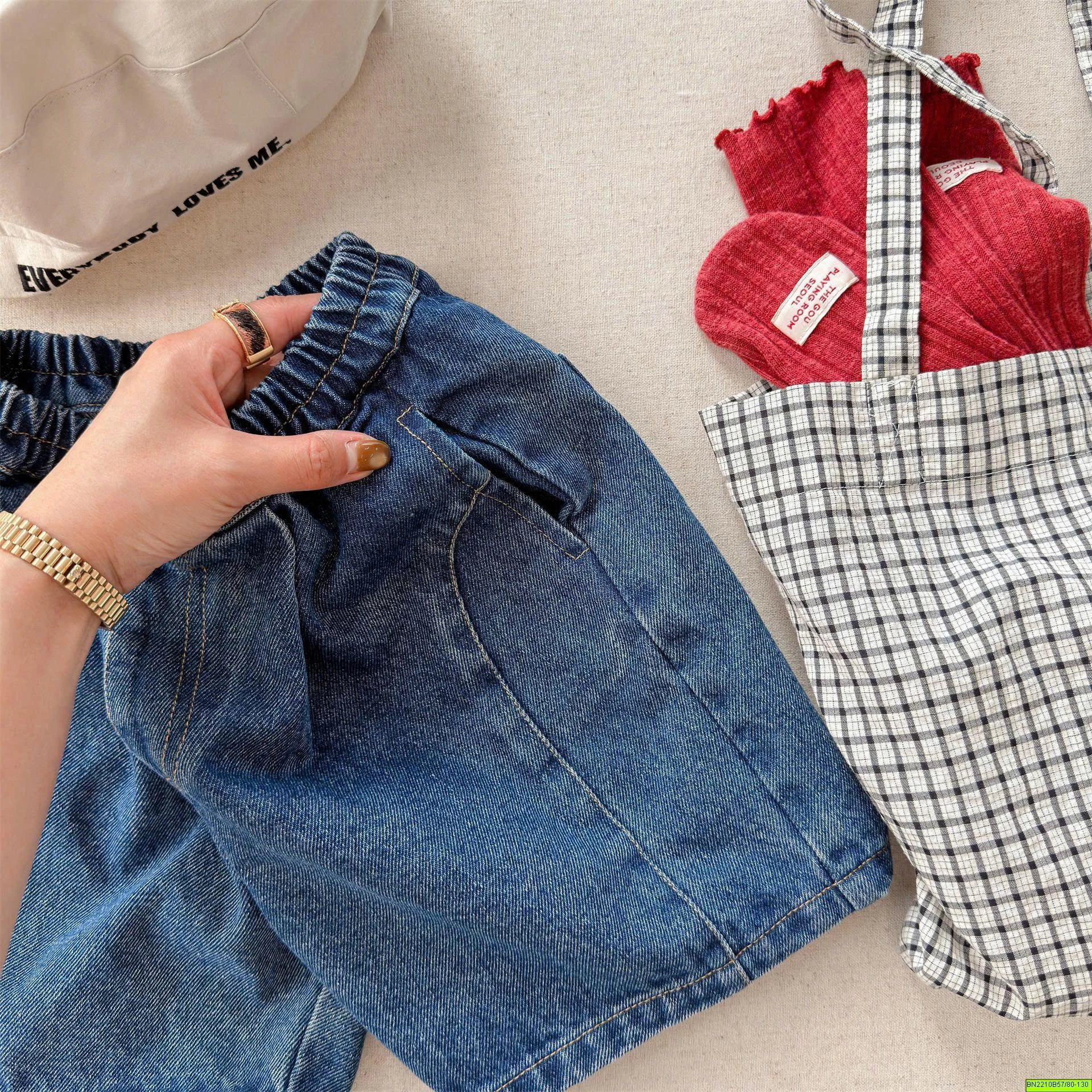 ( ADBABY ) QUẦN JEAN LỬNG MÁC CHỮ BONBON