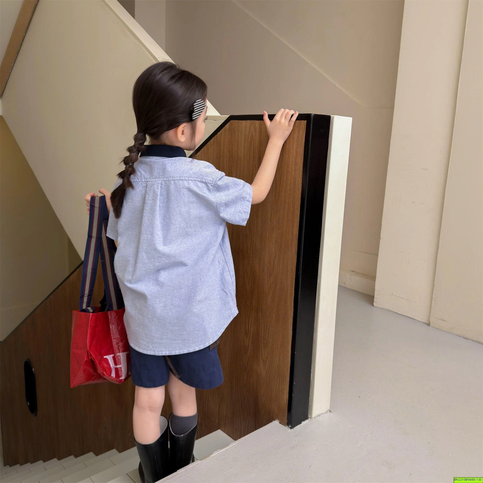 ( ADBABY ) ÁO  SƠ MI PHỐI CỔ TÚI GẤU