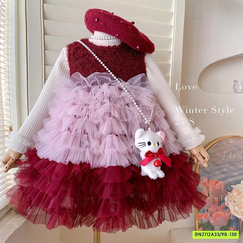 ĐẦM DẠ TUTU LOANG KÈM ÁO LEN BLUETOWN