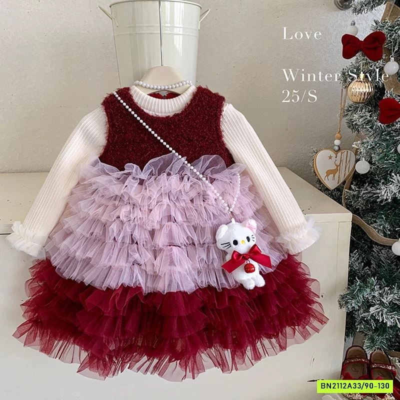 ĐẦM DẠ TUTU LOANG KÈM ÁO LEN BLUETOWN