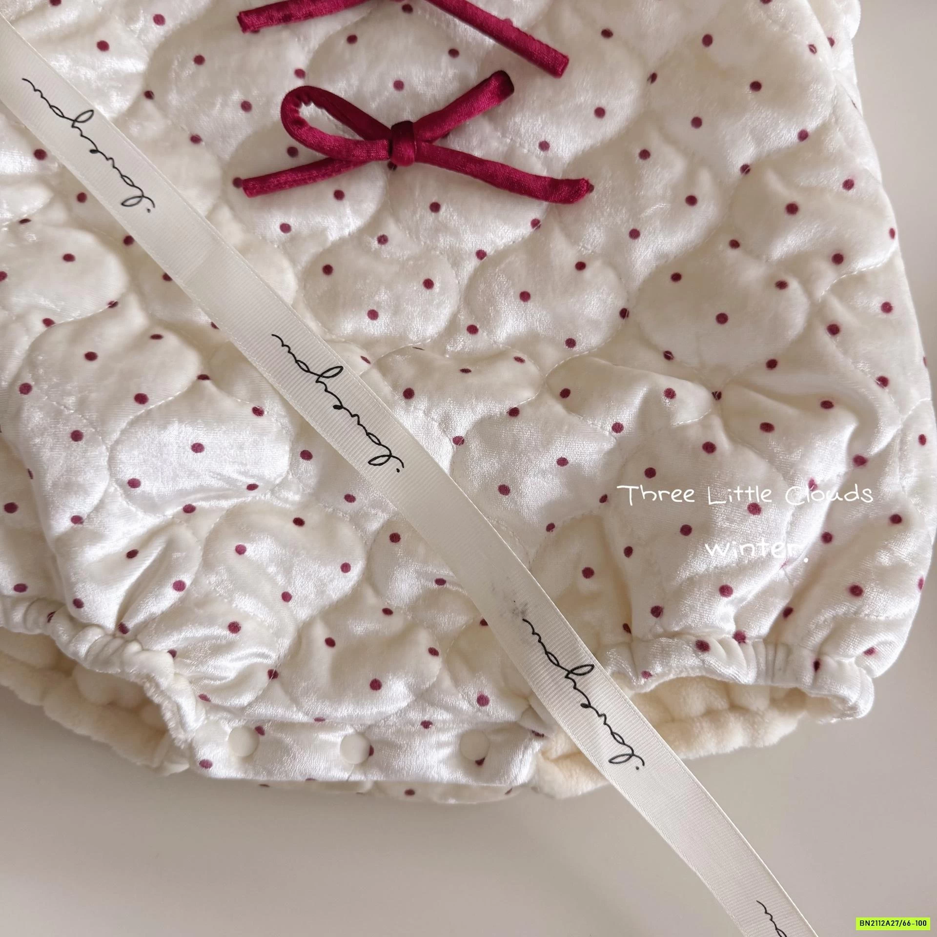 SÉT BODY NHUNG CHẤM BI ÁO LEN VIỀN BÈO