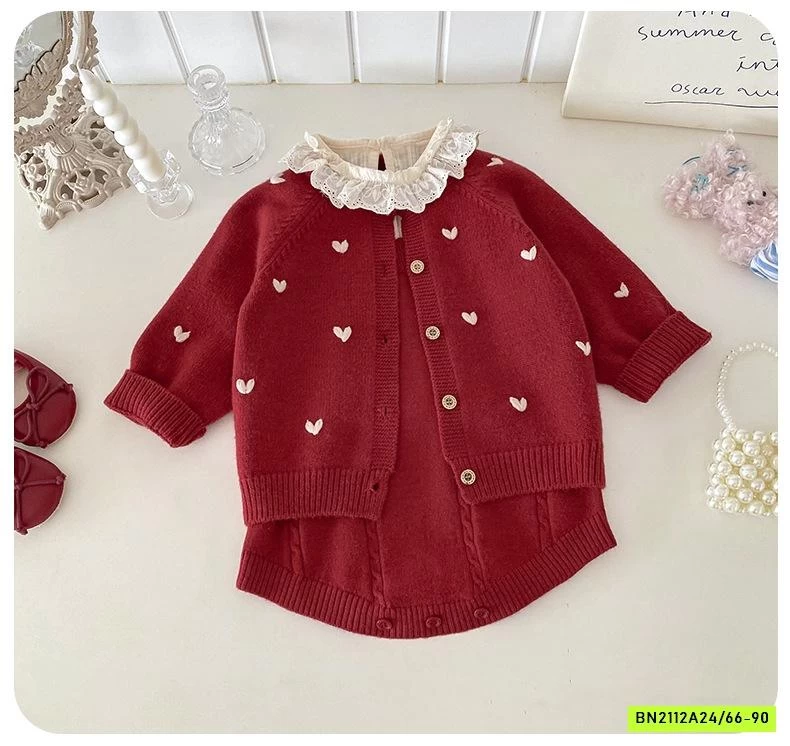 SÉT BODY + KHOÁC LEN ĐỎ TRÁI TIM