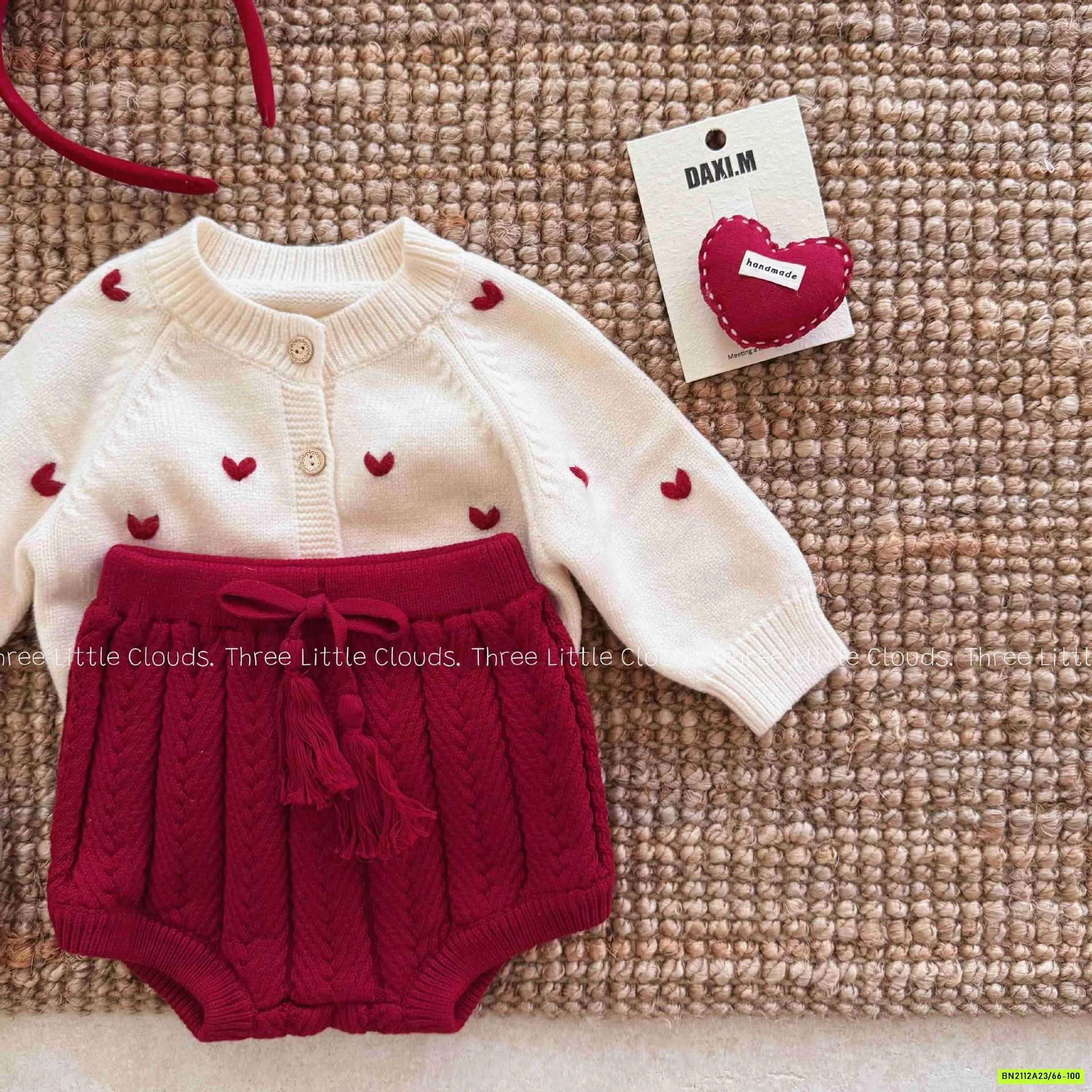 SÉT KHOÁC LEN MIX QUẦN BÍ LEN ĐỎ