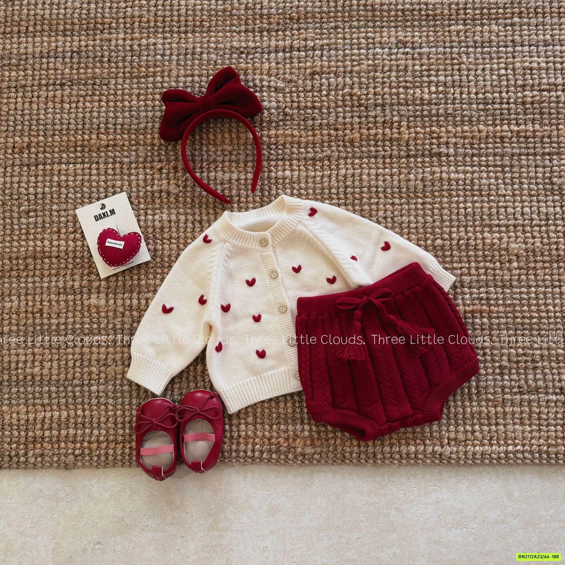 SÉT KHOÁC LEN MIX QUẦN BÍ LEN ĐỎ