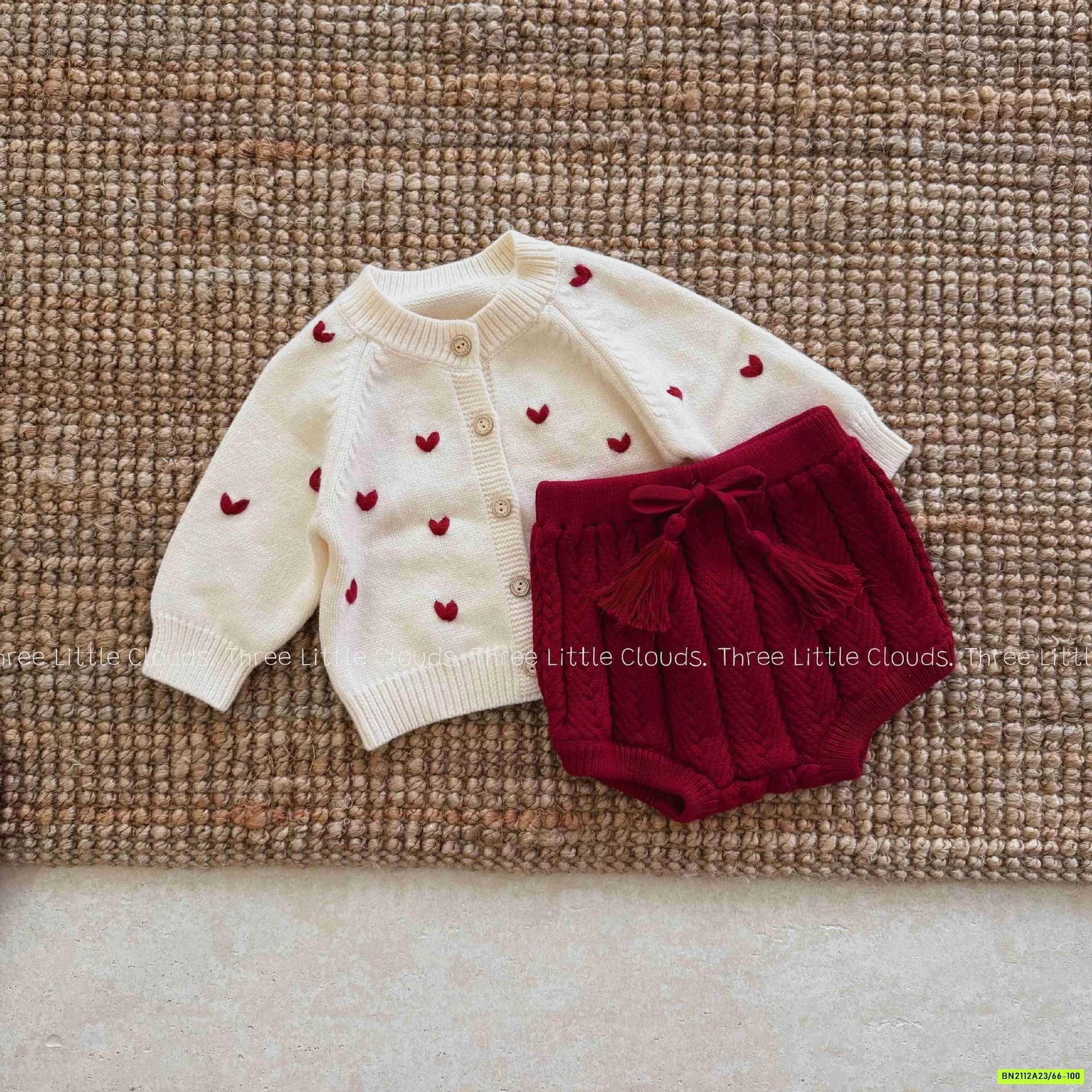 SÉT KHOÁC LEN MIX QUẦN BÍ LEN ĐỎ