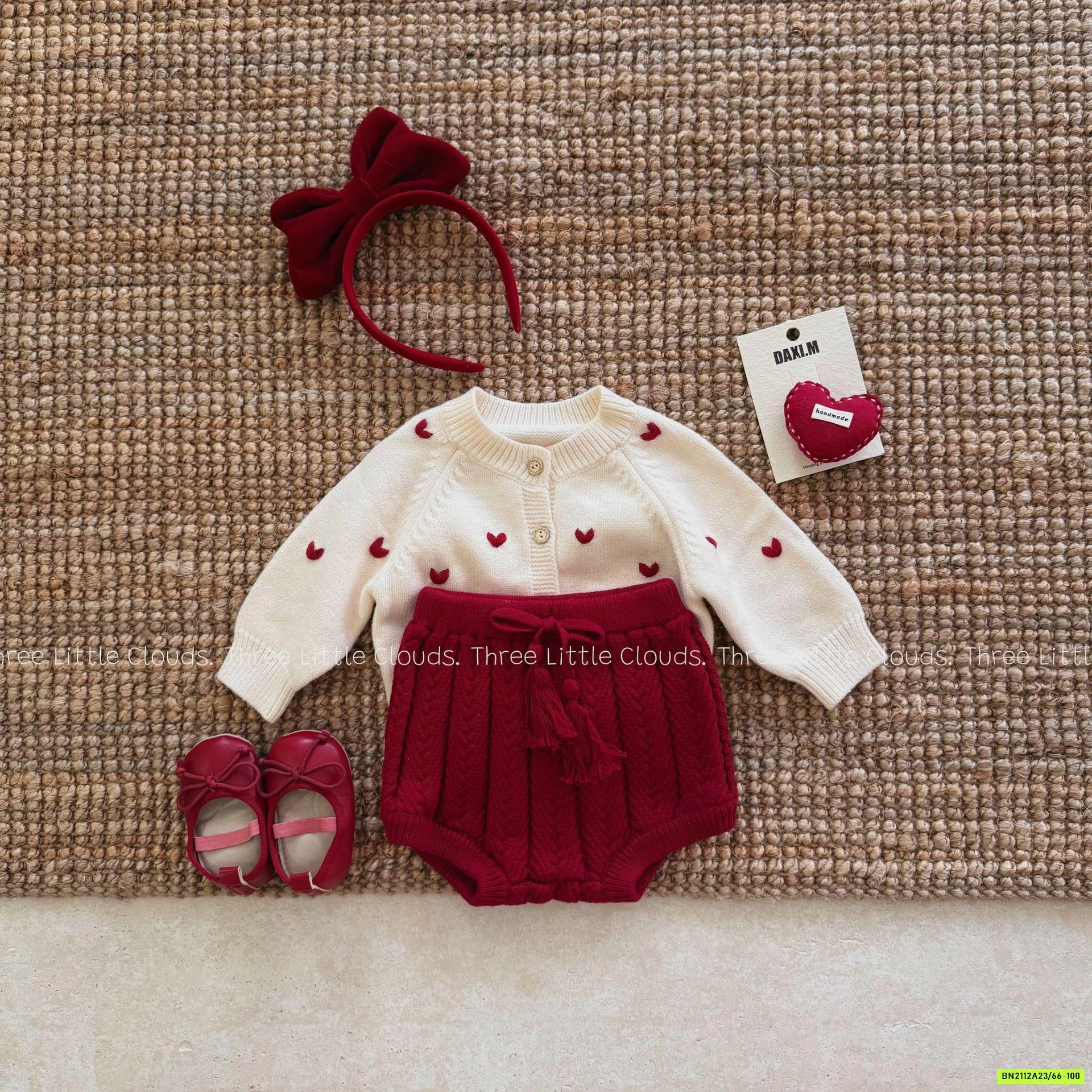 SÉT KHOÁC LEN MIX QUẦN BÍ LEN ĐỎ