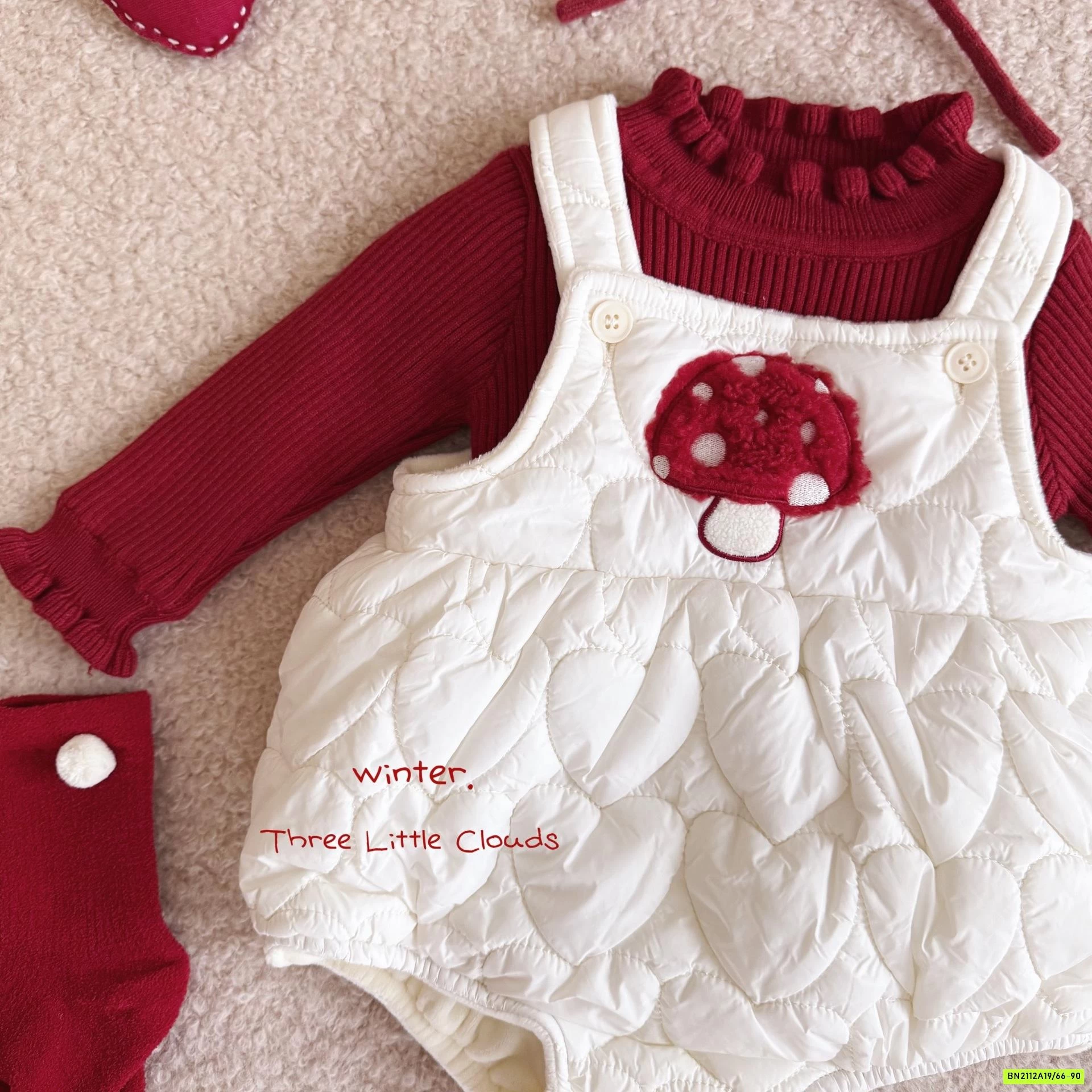 BODY PHAO NẤM MIX ÁO LEN ĐỎ