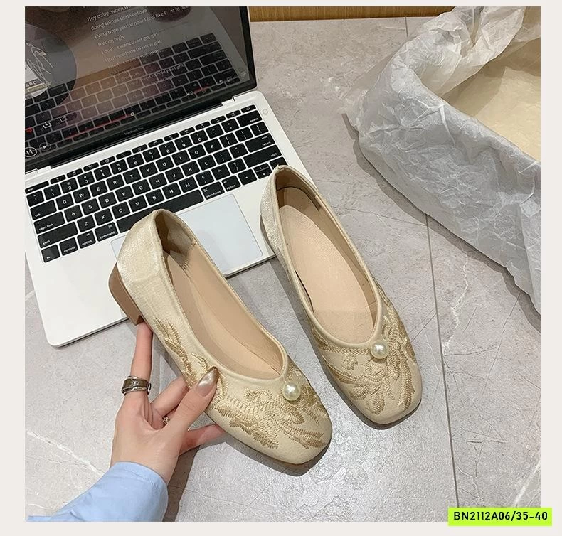 GIÀY BÚP BÊ THÊU ĐÍNH NGỌC