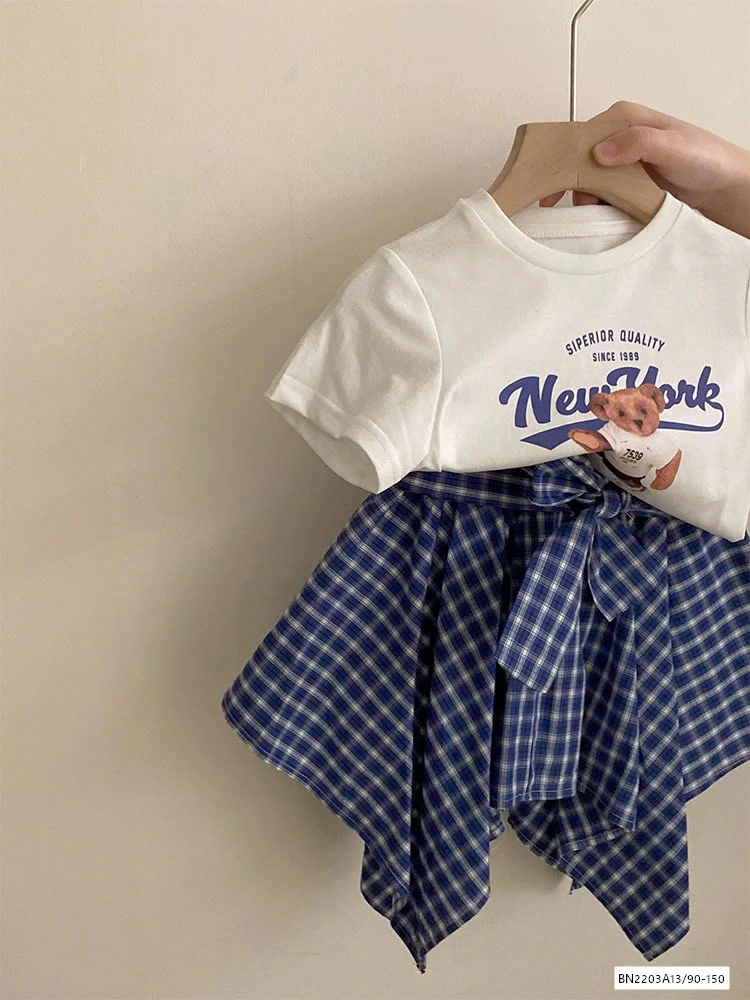 SÉT ÁO GẤU MIX QUẦN VÁY CARO