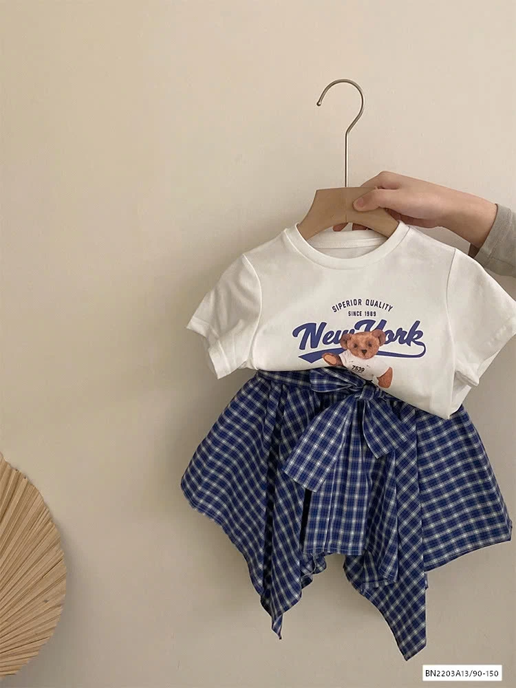 SÉT ÁO GẤU MIX QUẦN VÁY CARO